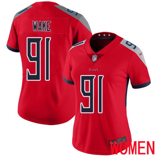 Tennessee Titans Limited Red Women Cameron Wake Jersey NFL Football #91 Inverted Legend